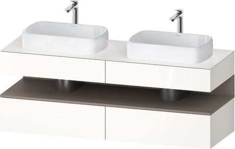 Console vanity unit wall-mounted, QA4779043220000 Front: White High Gloss, Decor, Corpus: White High Gloss, Decor, Console: White High Gloss, Lacquer