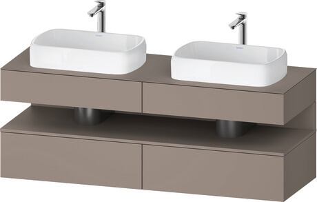 Console vanity unit wall-mounted, QA4779043436010 Front: Basalte Matt, Decor, Corpus: Basalte Matt, Decor, Console: Basalte Matt, Lacquer, Niche lighting Integrated