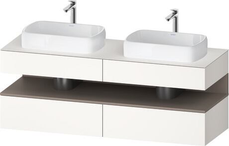 Console vanity unit wall-mounted, QA4779043840000 Front: White Super Matt, Decor, Corpus: White Super Matt, Decor, Console: White Super Matt, Lacquer