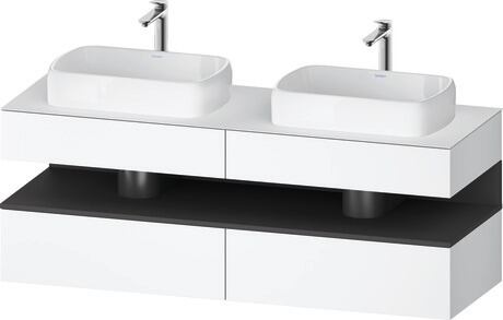 Console vanity unit wall-mounted, QA4779049180000 Front: White Matt, Decor, Corpus: White Matt, Decor, Console: White Matt, Lacquer