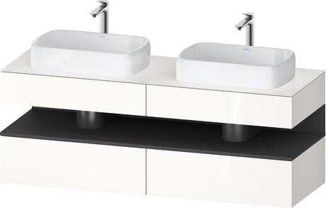 Console vanity unit wall-mounted, QA4779049220000 Front: White High Gloss, Decor, Corpus: White High Gloss, Decor, Console: White High Gloss, Lacquer