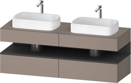 Console vanity unit wall-mounted, QA4779049430000 Front: Basalte Matt, Decor, Corpus: Basalte Matt, Decor, Console: Basalte Matt, Lacquer