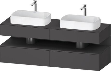 Console vanity unit wall-mounted, QA4779049496010 Front: Graphite Matt, Decor, Corpus: Graphite Matt, Decor, Console: Graphite Matt, Lacquer, Niche lighting Integrated