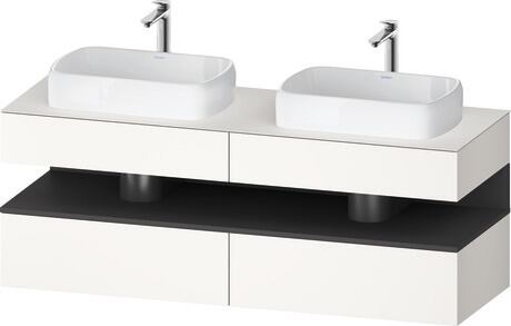 Console vanity unit wall-mounted, QA4779049840000 Front: White Super Matt, Decor, Corpus: White Super Matt, Decor, Console: White Super Matt, Lacquer