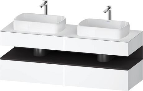 Console vanity unit wall-mounted, QA4779080180000 Front: White Matt, Decor, Corpus: White Matt, Decor, Console: White Matt, Lacquer