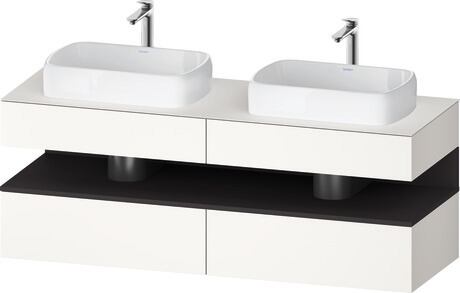 Console vanity unit wall-mounted, QA4779080840000 Front: White Super Matt, Decor, Corpus: White Super Matt, Decor, Console: White Super Matt, Lacquer