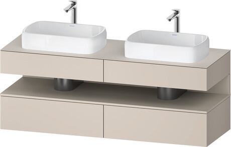 Console vanity unit wall-mounted, QA4779083910000 Front: taupe Matt, Decor, Corpus: taupe Matt, Decor, Console: taupe Matt, Lacquer