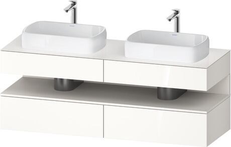 Console vanity unit wall-mounted, QA4779084220000 Front: White High Gloss, Decor, Corpus: White High Gloss, Decor, Console: White High Gloss, Lacquer