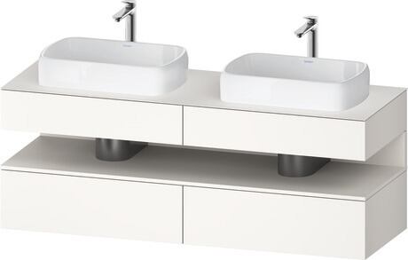 Console vanity unit wall-mounted, QA4779084847010 Front: White Super Matt, Decor, Corpus: White Super Matt, Decor, Console: White Super Matt, Lacquer, Niche lighting Integrated
