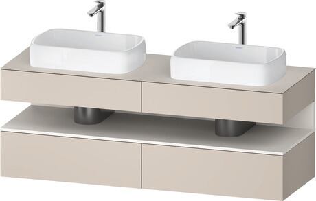 Console vanity unit wall-mounted, QA4779084910000 Front: taupe Matt, Decor, Corpus: taupe Matt, Decor, Console: taupe Matt, Lacquer