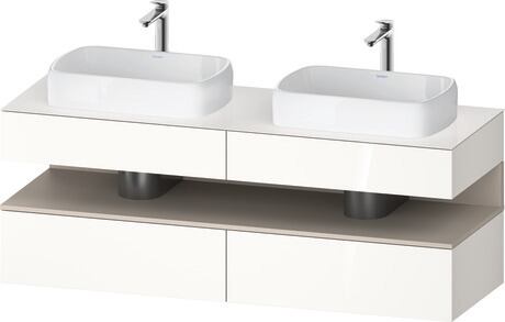 Console vanity unit wall-mounted, QA4779091220000 Front: White High Gloss, Decor, Corpus: White High Gloss, Decor, Console: White High Gloss, Lacquer