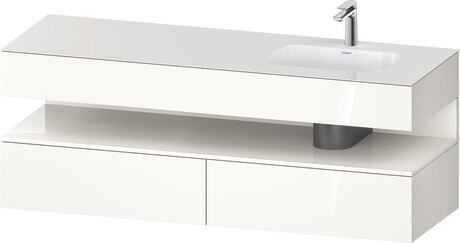 Built-in basin with console vanity unit, QA4796022220000 Front: White High Gloss, Decor, Corpus: White High Gloss, Decor, Console: White High Gloss, Lacquer