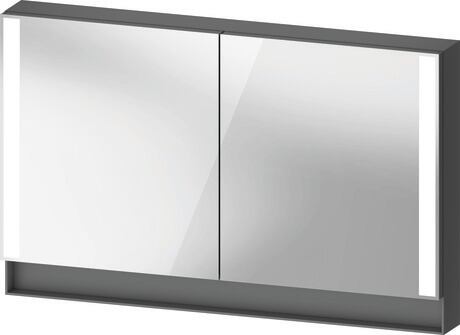 Mirror cabinet, QA7153049495010 Graphite, Body material: Highly compressed three-layer chipboard, Socket: Integrated, Number of sockets: 1, plug socket type: I, Interior lighting: Integrated