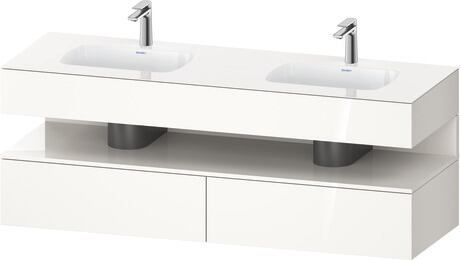 Built-in basin with console vanity unit, QA4797022220000 Front: White High Gloss, Decor, Corpus: White High Gloss, Decor, Console: White High Gloss, Lacquer
