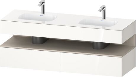 Built-in basin with console vanity unit, QA4797083220000 Front: taupe Super Matt, Decor, Corpus: White High Gloss, Decor, Console: White High Gloss, Lacquer