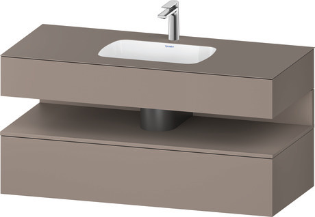 Built-in basin with console vanity unit, QA4787043436010 Front: Basalte Matt, Decor, Corpus: Basalte Matt, Decor, Console: Basalte Matt, Lacquer, Niche lighting Integrated