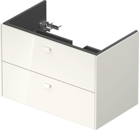 Vanity unit wall-mounted, BR410202222 White High Gloss, Decor, Handle White
