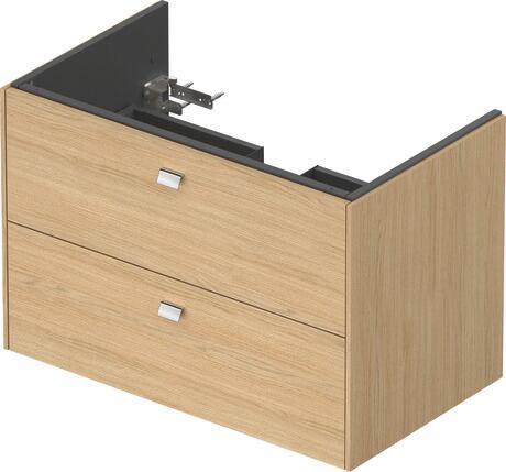 Vanity Cabinet, BR410201030 Natural oak Matte, Decor, Handle Chrome