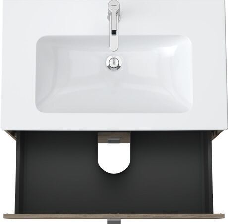 挂壁式浴柜, BR410201035 大地色橡木 哑光, 饰面, 把手 镀铬