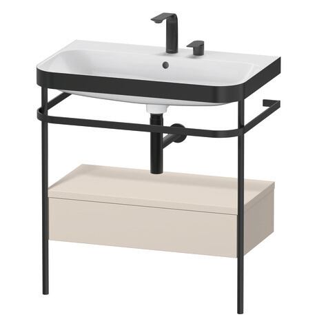 c-bonded set with metal console and drawer, HP4742E8383 taupe Super Matt, Decor, Shelf material: Highly compressed three-layer chipboard
