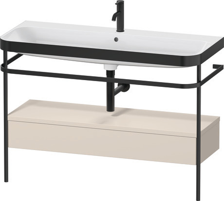 c-bonded set with metal console and drawer, HP4744O83830000 taupe Super Matt, Decor, Shelf material: Highly compressed three-layer chipboard