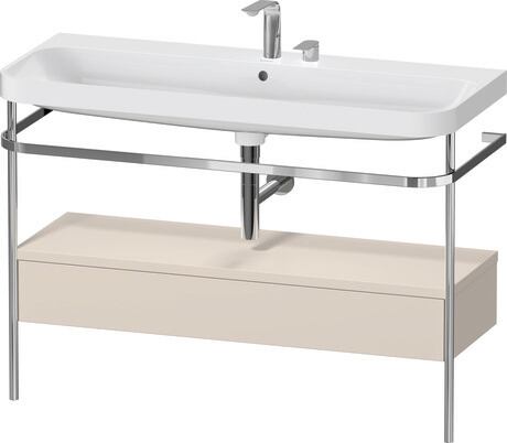 c-shaped Set with metal console and drawer, HP4844E83830000 taupe Super Matt, Decor, Shelf material: Highly compressed three-layer chipboard