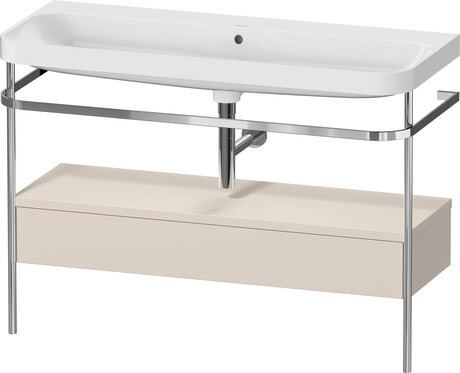 c-shaped Set with metal console and drawer, HP4844N83830000 taupe Super Matt, Decor, Shelf material: Highly compressed three-layer chipboard
