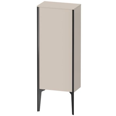 Semi-tall cabinet, XV1305LB283 Hinge position: Left, taupe Super Matt, Decor, Profile colour: Black, Profile: Black