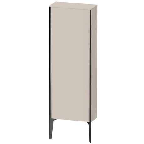 Semi-tall cabinet, XV1316LB283 Hinge position: Left, taupe Super Matt, Decor, Profile colour: Black, Profile: Black