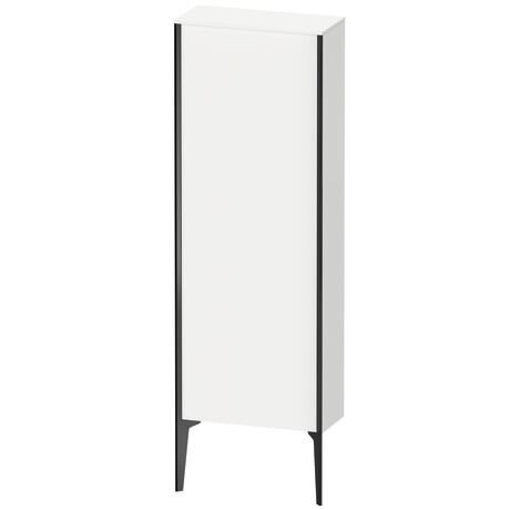 Semi-tall cabinet, XV1316LB284 Hinge position: Left, White Super Matt, Decor, Profile colour: Black, Profile: Black