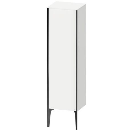 Semi-tall cabinet, XV1325LB284 Hinge position: Left, White Super Matt, Decor, Profile colour: Black, Profile: Black
