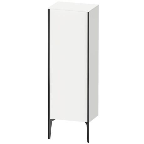 Semi-tall cabinet, XV1326LB284 Hinge position: Left, White Super Matt, Decor, Profile colour: Black, Profile: Black