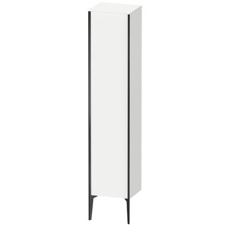 Tall cabinet, XV1335LB284 Hinge position: Left, White Super Matt, Decor, Profile colour: Black, Profile: Black