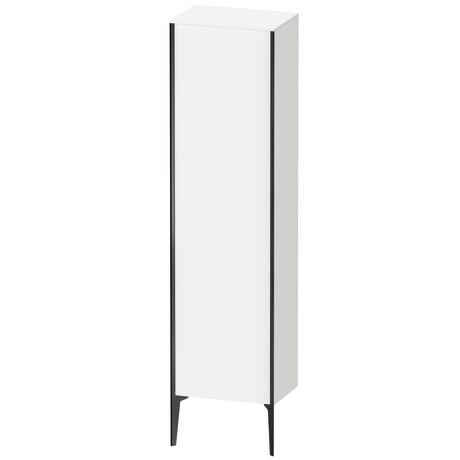 Tall cabinet, XV1336LB284 Hinge position: Left, White Super Matt, Decor, Profile colour: Black, Profile: Black