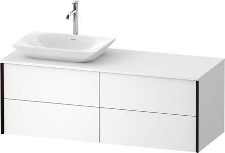 Mueble bajo lavabo para encimera, XV4773LB2840B00 Blanco Supermate, Decoración, Perfil: Negro, Distribución interior Integrado/a