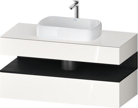 Console vanity unit wall-mounted, QA4732016226010 Front: White High Gloss, Decor, Corpus: White High Gloss, Decor, Console: White High Gloss, Lacquer, Niche lighting Integrated