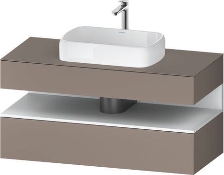 Console vanity unit wall-mounted, QA4732018436010 Front: Basalte Matt, Decor, Corpus: Basalte Matt, Decor, Console: Basalte Matt, Lacquer, Niche lighting Integrated