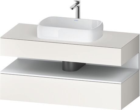 Console vanity unit wall-mounted, QA4732018846010 Front: White Super Matt, Decor, Corpus: White Super Matt, Decor, Console: White Super Matt, Lacquer, Niche lighting Integrated