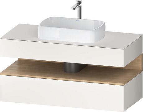 Console vanity unit wall-mounted, QA4732030846010 Front: White Super Matt, Decor, Corpus: White Super Matt, Decor, Console: White Super Matt, Lacquer, Niche lighting Integrated