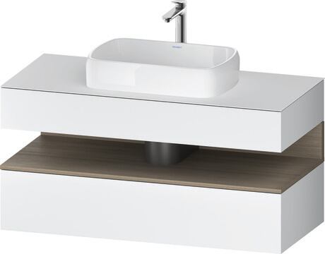Console vanity unit wall-mounted, QA4732035186010 Front: White Matt, Decor, Corpus: White Matt, Decor, Console: White Matt, Lacquer, Niche lighting Integrated