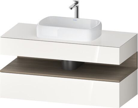 Console vanity unit wall-mounted, QA4732035226010 Front: White High Gloss, Decor, Corpus: White High Gloss, Decor, Console: White High Gloss, Lacquer, Niche lighting Integrated
