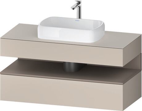 Console vanity unit wall-mounted, QA4732043916010 Front: taupe Matt, Decor, Corpus: taupe Matt, Decor, Console: taupe Matt, Lacquer, Niche lighting Integrated