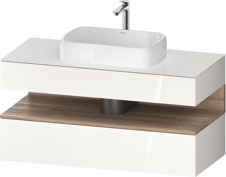 Console vanity unit wall-mounted, QA4732055226010 Front: White High Gloss, Decor, Corpus: White High Gloss, Decor, Console: White High Gloss, Lacquer, Niche lighting Integrated