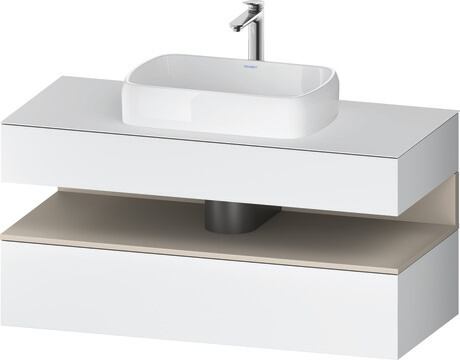 Console vanity unit wall-mounted, QA4732083186010 Front: White Matt, Decor, Corpus: White Matt, Decor, Console: White Matt, Lacquer, Niche lighting Integrated