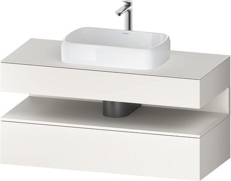 Console vanity unit wall-mounted, QA4732084847010 Front: White Super Matt, Decor, Corpus: White Super Matt, Decor, Console: White Super Matt, Lacquer, Niche lighting Integrated