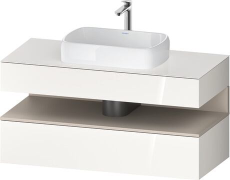 Console vanity unit wall-mounted, QA4732091226010 Front: White High Gloss, Decor, Corpus: White High Gloss, Decor, Console: White High Gloss, Lacquer, Niche lighting Integrated