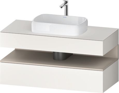 Console vanity unit wall-mounted, QA4732091846010 Front: White Super Matt, Decor, Corpus: White Super Matt, Decor, Console: White Super Matt, Lacquer, Niche lighting Integrated