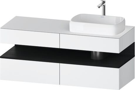Console vanity unit wall-mounted, QA4766016186010 Front: White Matt, Decor, Corpus: White Matt, Decor, Console: White Matt, Lacquer, Niche lighting Integrated