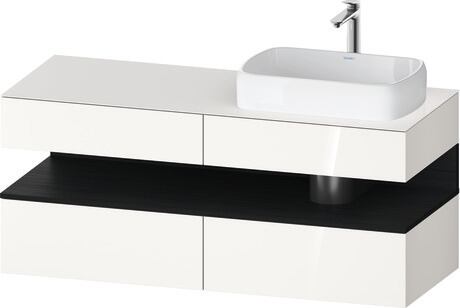 Console vanity unit wall-mounted, QA4766016226010 Front: White High Gloss, Decor, Corpus: White High Gloss, Decor, Console: White High Gloss, Lacquer, Niche lighting Integrated