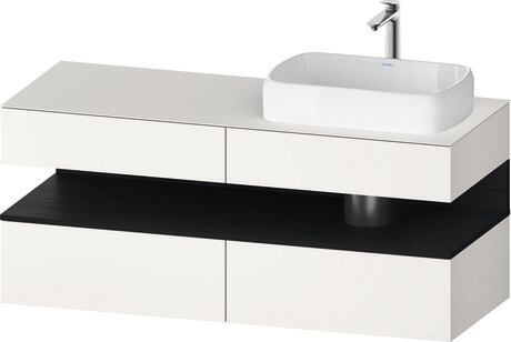 Console vanity unit wall-mounted, QA4766016846010 Front: White Super Matt, Decor, Corpus: White Super Matt, Decor, Console: White Super Matt, Lacquer, Niche lighting Integrated